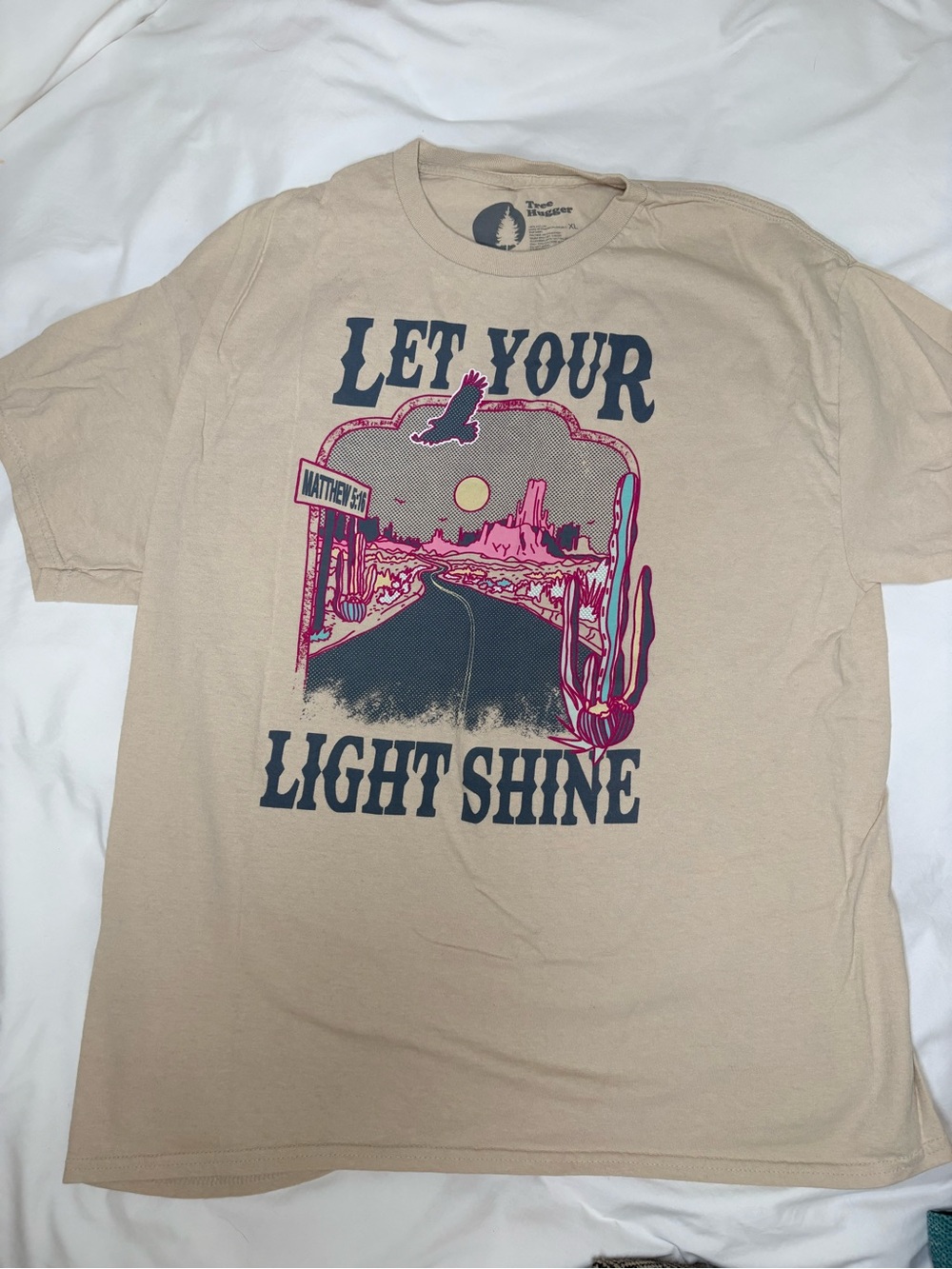 Let Your Light Shine Graphic Tee - Beige